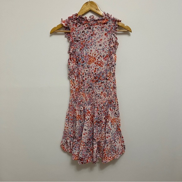 Poupette St Barth Triny Mini Dress in Pink Murrina Ruffle Size XS - Picture 7 of 7